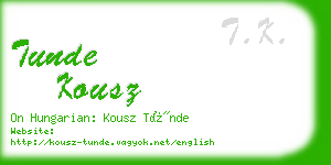 tunde kousz business card